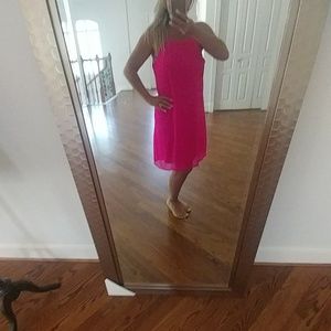 Vibrant Hot Pink Neon Sheath Dress.